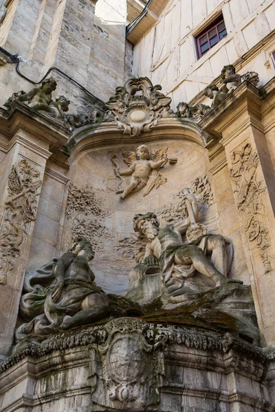 Esculturas Torre Relógio Astronômico Gros Horloge Rouen Normandia — Fotografia de Stock