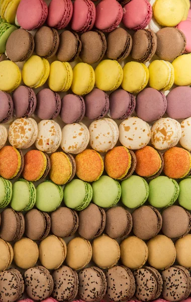 Választék Macaroons Kijelzőn Rouen Franciaország — Stock Fotó