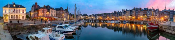 Honfleur Normandie Mai 2013 Vue Panoramique Tombée Nuit Sur Magnifique — Photo