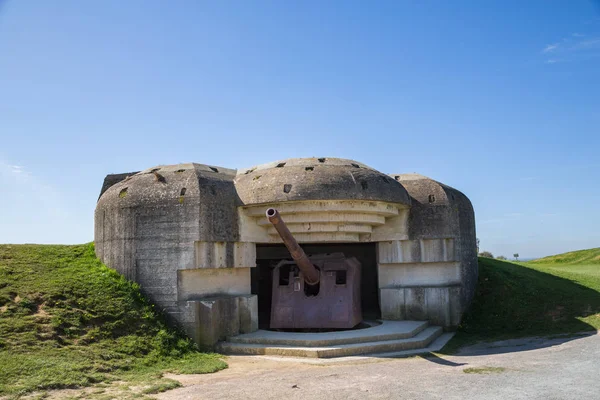 Remains German Naval Artillery Battery Longues Sur Mer Normandy Located — Stock Photo, Image