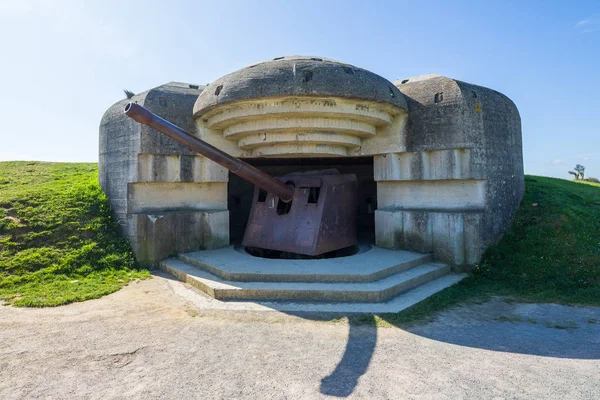Remains German Naval Artillery Battery Longues Sur Mer Normandy Located — Stock Photo, Image
