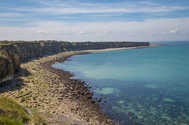 Pointe du Hoc Normandy, Fransa için sahilde