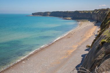 Pointe du Hoc Normandy, Fransa için sahilde