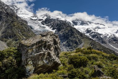Panoramik Mount Cook, South Island, Yeni Zelanda