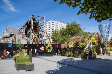Christchurch Yeni Zelanda 19th Aralık 2014: 2010-2012 depremler sonrasında ciddi bir arıza oluşmuşsa Christchurch cathedral,