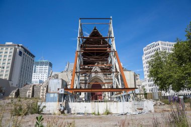 Christchurch Yeni Zelanda 19th Aralık 2014: 2010-2012 depremler sonrasında ciddi bir arıza oluşmuşsa Christchurch cathedral,