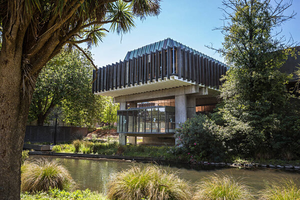 Abandoned Building Banks Avon River Christchurch New Zealand 2010 Earthquakes — Stock Photo, Image