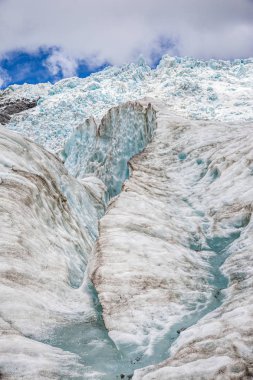 Buz Oluşumları üzerinde Franz Josef Glacier, South Island, Yeni Zelanda