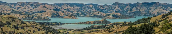 Panoramatický Pohled Akaroa Jižní Ostrov Nový Zéland — Stock fotografie