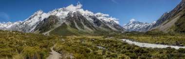 Panoramik Mount Cook, South Island, Yeni Zelanda
