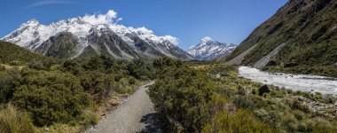 Panoramik Mount Cook, South Island, Yeni Zelanda