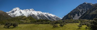 Panoramik Mount Cook, South Island, Yeni Zelanda