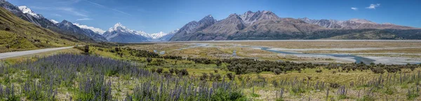 Panoramatický Pohled Mount Cook Jižní Ostrov Nový Zéland — Stock fotografie