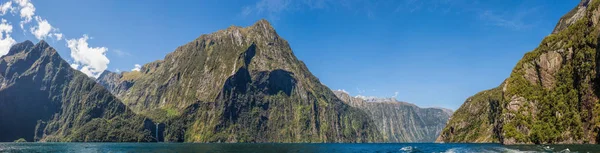 Panorama Vodopádu Milford Sound Fiordland Nový Zéland — Stock fotografie