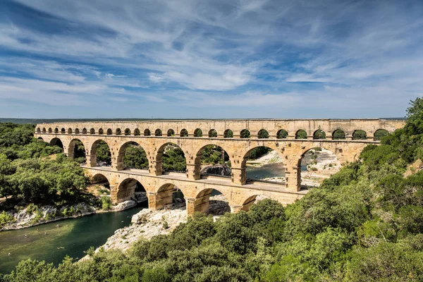 Lenyűgöző Római Vízvezeték Pont Gard Provence Dél Franciaország — Stock Fotó