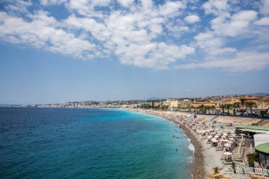 Panoramik Nice ve beach, Güney Batı Fransa