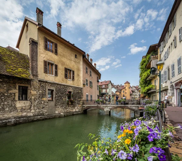 Annecy France Juillet 2015 Touristes Restaurants Dans Belle Ville Annecy — Photo