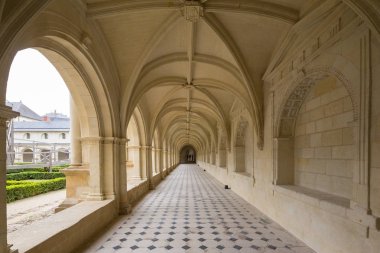 The cloisters at Fontevraud Abbey, France clipart