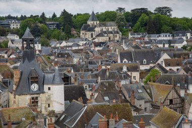 Amboise çatılardan Chateau Amboise, Loire Valley, Fransa