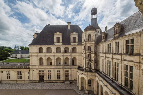 Weergave Van Binnenplaats Elevatie Van Chateau Chambord Pays Loire Frankrijk — Stockfoto