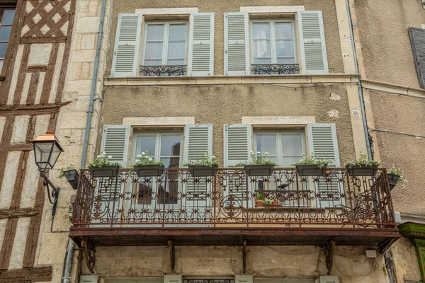 Boîtes Fleurs Dans Belle Ville Noyers Sur Serein Bourgogne — Photo