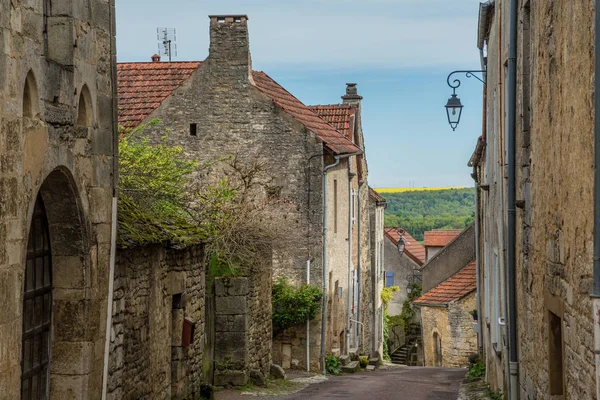 Vista Rua Pitoresca Cidade Flavigny Sur Ozerain Borgonha França — Fotografia de Stock
