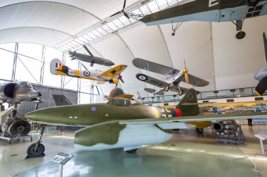 Londra İngiltere 11th Haziran 2015: Me 262 Alman jet ve diğer sergiler Raf müzede Hendon, Londra, İngiltere