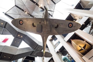 Londra İngiltere 12th Haziran 2015: Bir Spitfire Imperial War Museum, Londra, iç Gösterim.