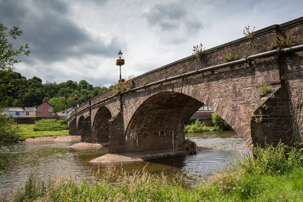 Szép Híd Folyón Usk Dél Wales Egyesült Királyság — Stock Fotó