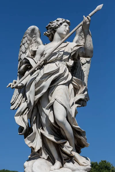 Roma Itália Junho 2015 Anjo Com Escultura Lança Domenico Guidi — Fotografia de Stock