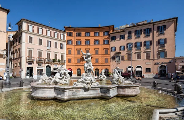 Roma Giugno 2015 Fontana Del Nettuno Una Fontana Situata All — Foto Stock
