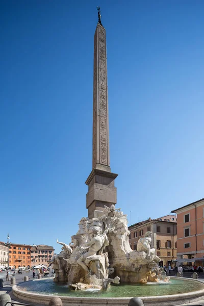 Rom Italien Juni 2015 Detalj Från Fontana Dei Quattro Fiumi — Stockfoto