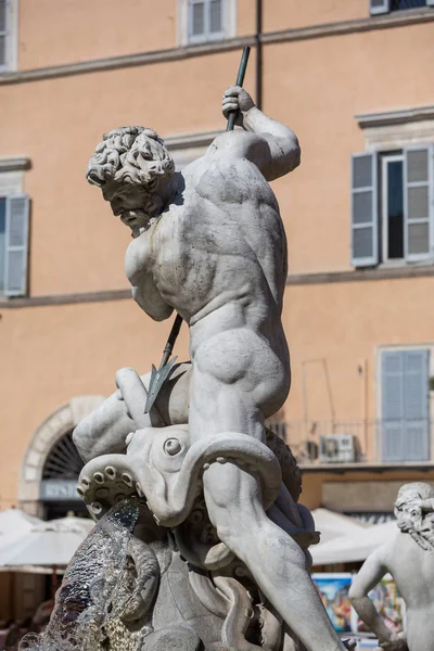 Rom Italien Juni 28Th 2015 Detalj Från Fountain Neptune Fontana — Stockfoto