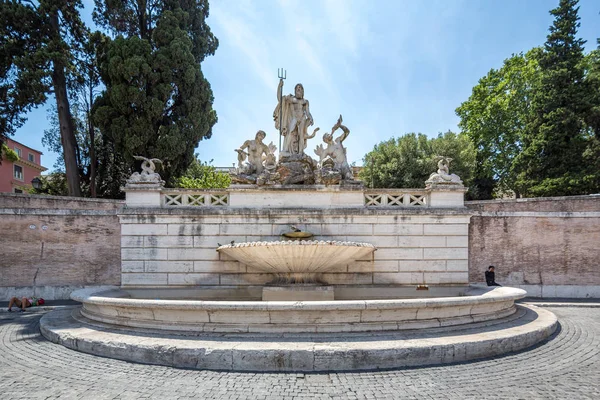 Rome Italy June 2015 Neptune Fountain Fontana Del Nettuno Piazza — Stock Photo, Image