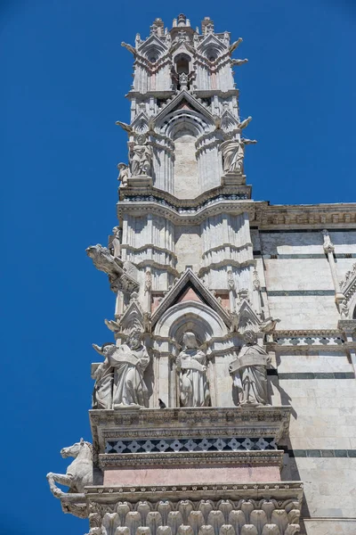 Detalhe Das Esculturas Que Adornam Famosa Catedral Século Xiii Siena — Fotografia de Stock