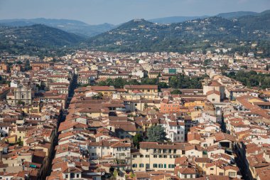 Giotto's campanile, Toskana, İtalya'nın en baştan görüldüğü gibi Floransa rooftops