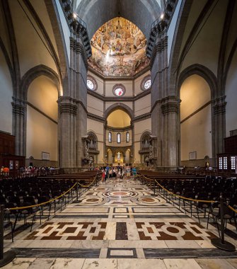 Floransa, İtalya 3 Temmuz 2015: Duomo (katedral) Floransa, İtalya, iç görünüm