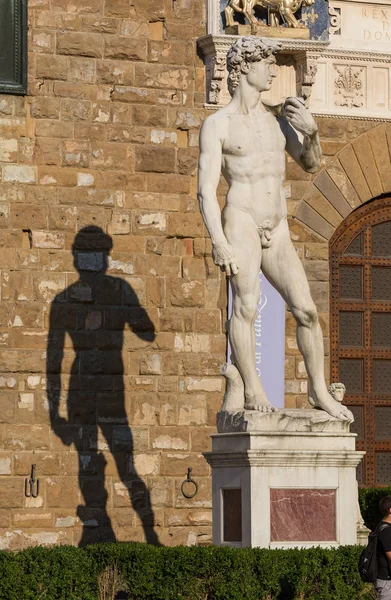 Florencia Italia Julio 2015 Réplica David Posición Original Escultura Frente — Foto de Stock
