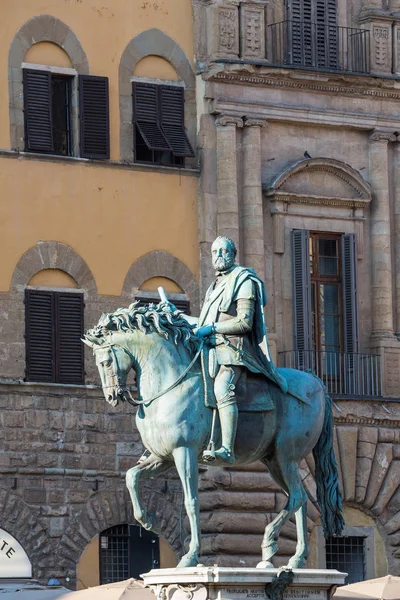 Den Equestrian Monument Cosimo Brons Ryttarstaty Uppförd Piazza Della Signoria — Stockfoto