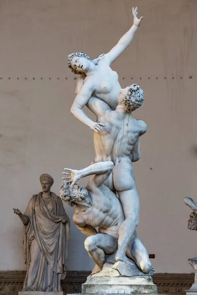 Florence Italie Juillet 2015 Sculpteur Italo Flamand Giambologna Rape Sabine — Photo