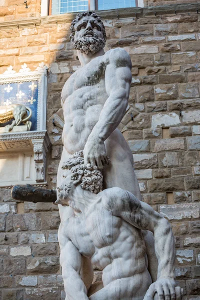 Florens Italien Juli 2Nd 2015 Hercules Och Cacus Skulptur Den — Stockfoto
