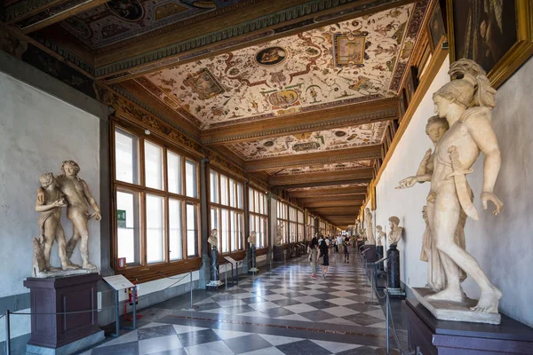 Florencie Itálie Července 2015 Interiér Galerie Uffizi Galerie Uffizi Jedním — Stock fotografie