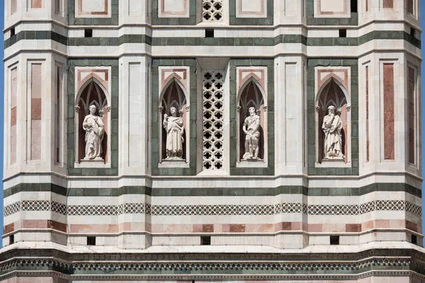 佛罗伦萨意大利 2015年7月3日 意大利佛罗伦萨乔托钟楼雕塑拱门细节 — 图库照片