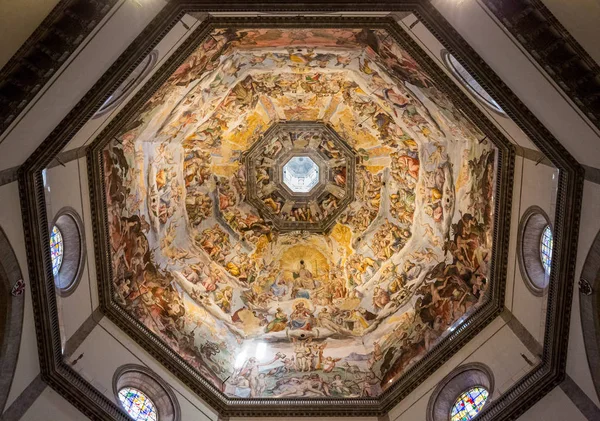 Florencie Itálie Července 2015 Díval Ohromující Grafiku Uvnitř Kopule Dómu — Stock fotografie