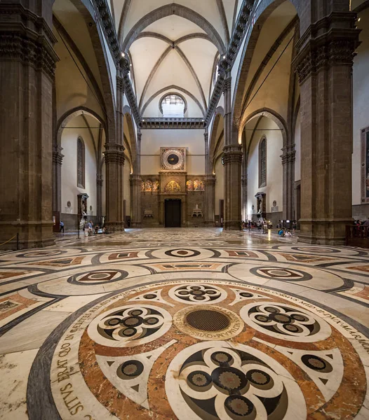 Florencie Itálie Července 2015 Vnitřní Pohled Mramorové Podlaze Uvnitř Duomo — Stock fotografie