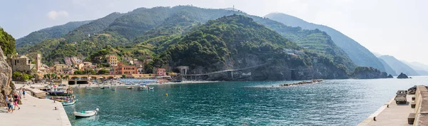 Monterosso Mare Olaszország 2015 Júliusáig Panorámás Kilátás Nyílik Monterosso Mare Stock Kép