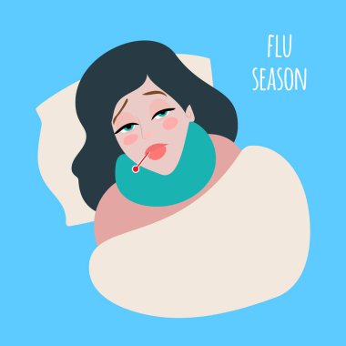 Grip ve soğuk vektör düz illüstrasyon.