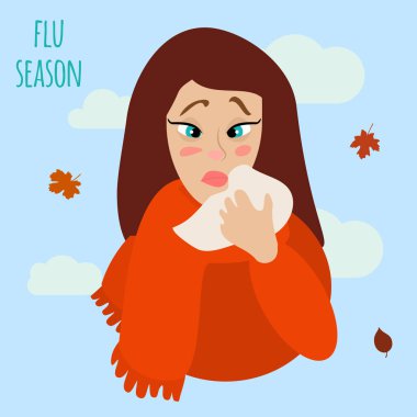 Grip ve soğuk vektör düz illüstrasyon.