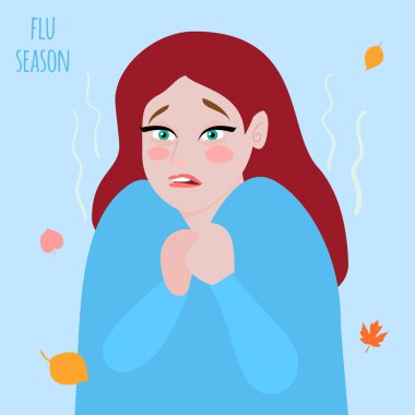 Grip ve soğuk vektör düz illüstrasyon.