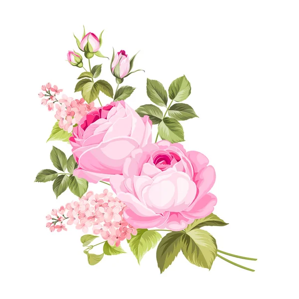 La rosa elegante carta . — Vettoriale Stock